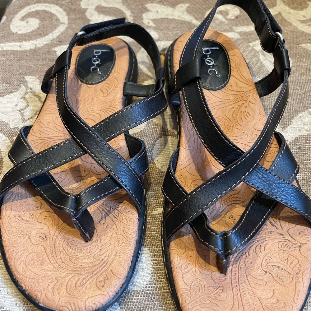 b.o.c. Women's Black Sandals, comfort sole, Size:7